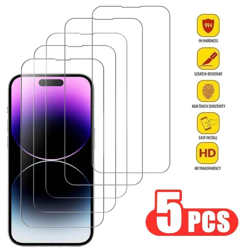 Tempered Glass for iPhone 14 Pro 15 16 17  pro max screen protector SGS CERTIFIED