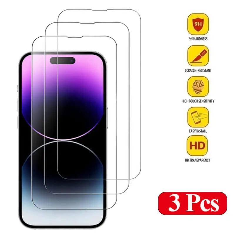 Tempered Glass for iPhone 14 Pro 15 16 17  pro max screen protector SGS CERTIFIED