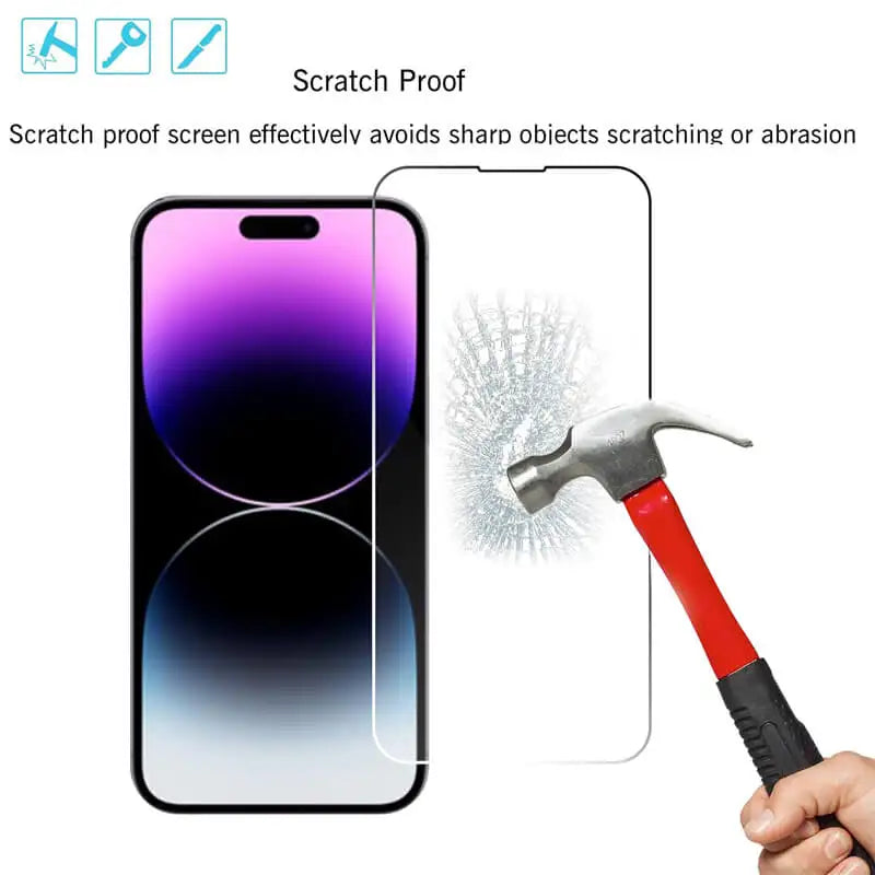 Tempered Glass for iPhone 14 Pro 15 16 17  pro max screen protector SGS CERTIFIED