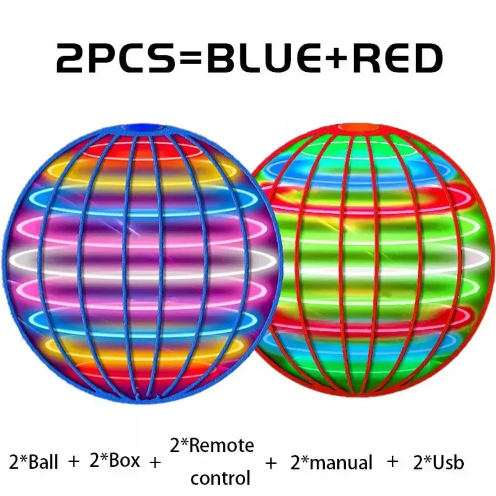 Flying Ball Children's Hand Controlled Color LED Cosmic Globe 360 ° Rotating Suspension Ball Suitable for Indoor and Outdoor Toy