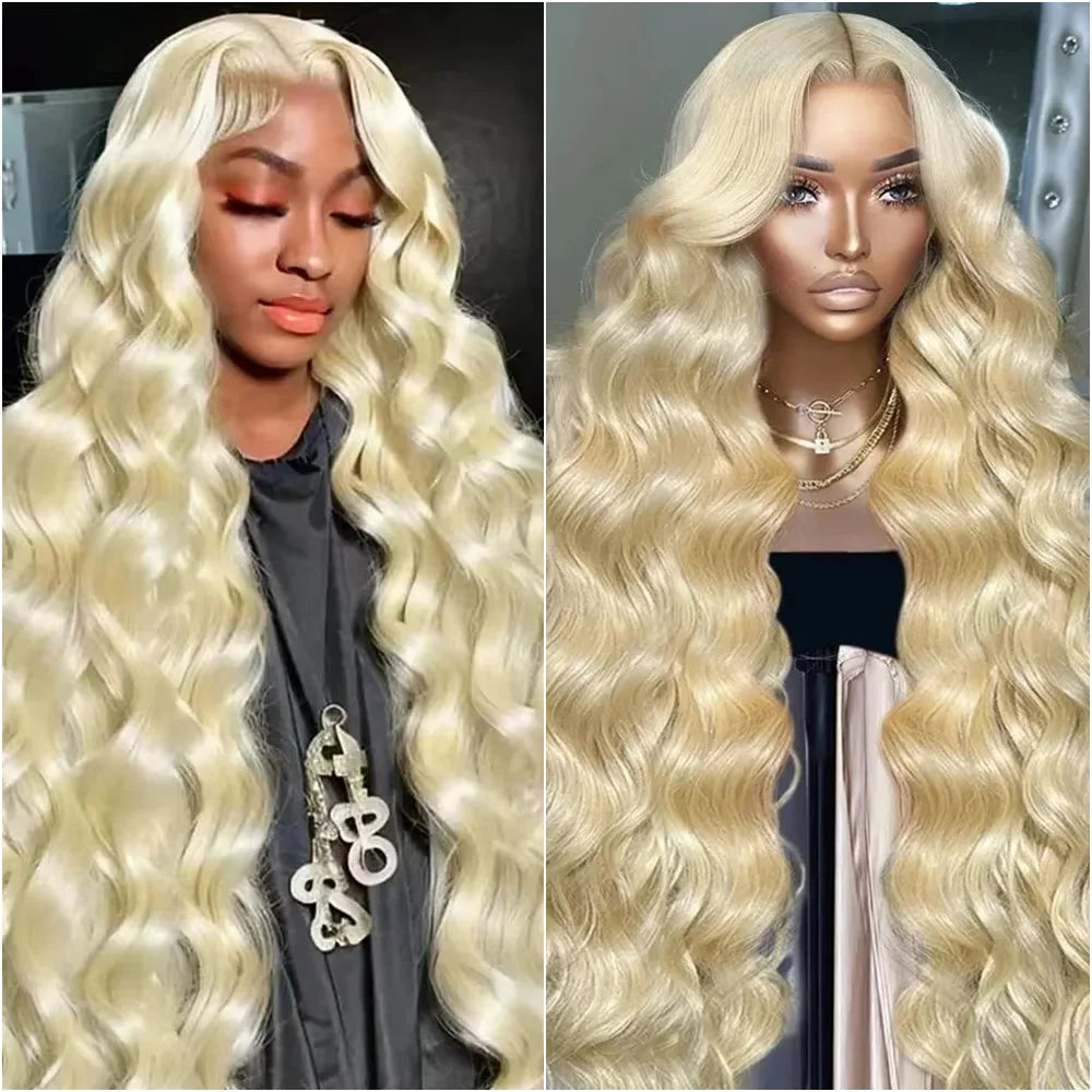 613 Blonde Body Wave Lace Frontal Wig Human Hair 220 Density 13x4 13x6 HD Transparent Lace Front Brazilian Pre Plucked Wigs